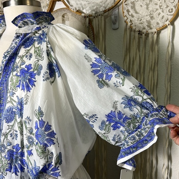 Juliet Dunn NWT Floral Mini Cotton Shirt Dress with Slip 1(4/6) - Picture 7 of 16